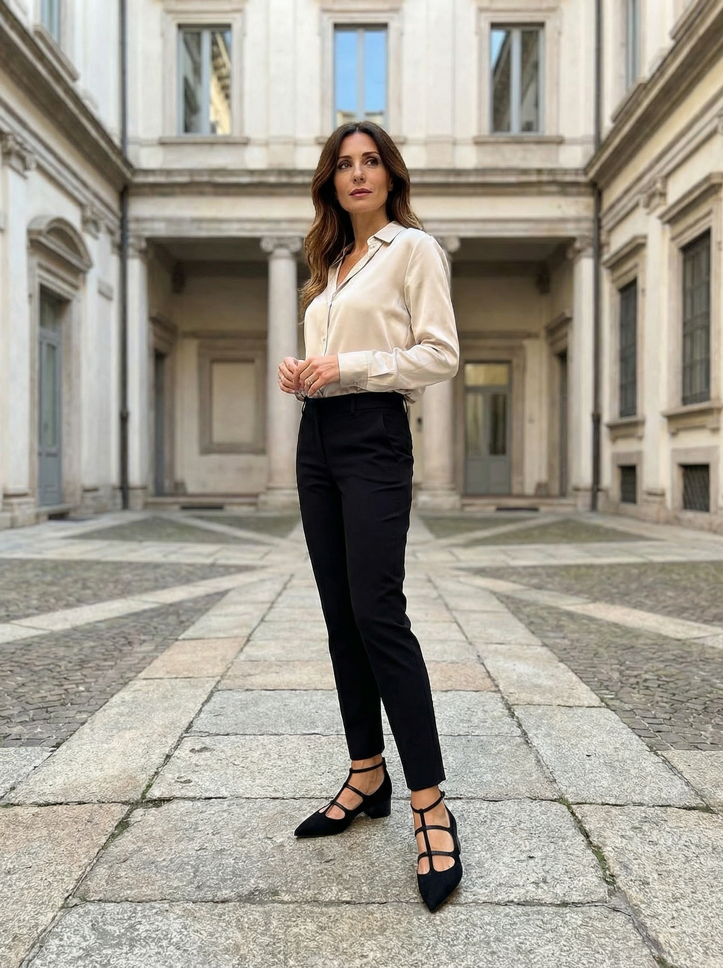 Notte Elegante – Schwarzer Absatz mit bequemen Riemchen