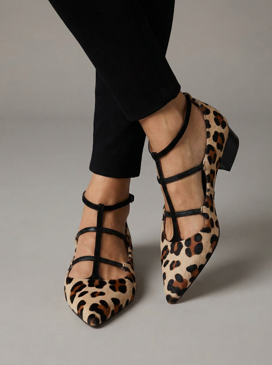 Ballerina Gioia – Flacher Schuh mit Animal-Print und Anti-Stress-Komfort